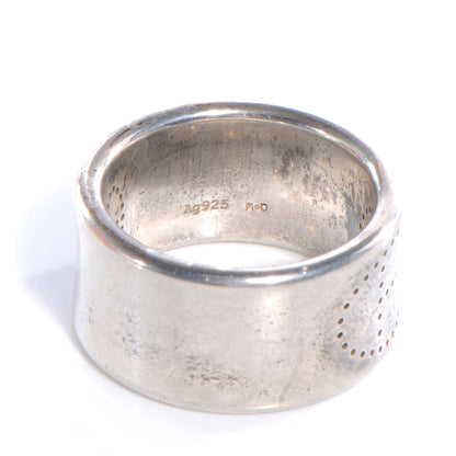 Hermes Sterling Silver Eclipse Ruban Ring GM 53 6 4 of 6