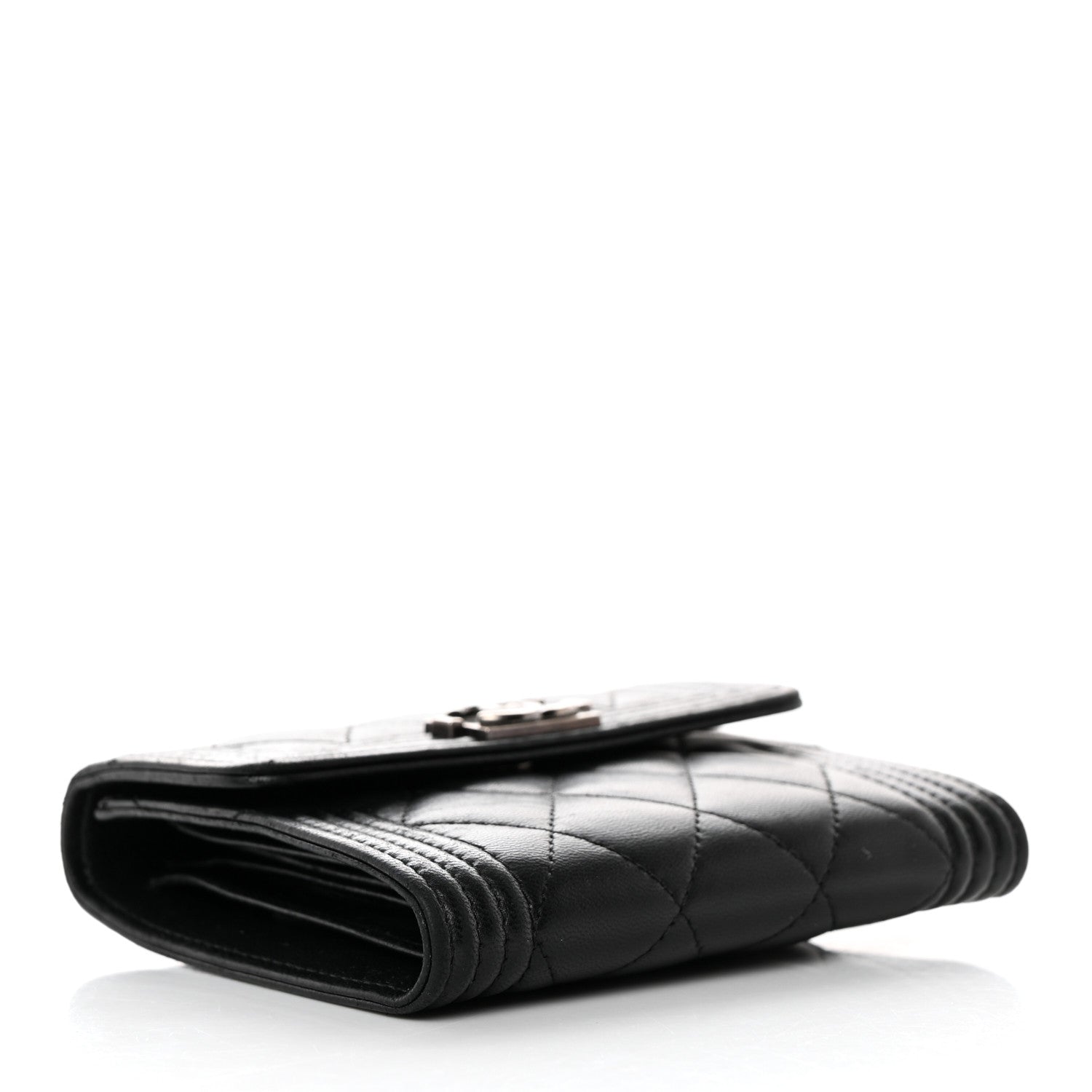 Chanel Caviar Quilted Compact Boy Wallet Black 4 of 10