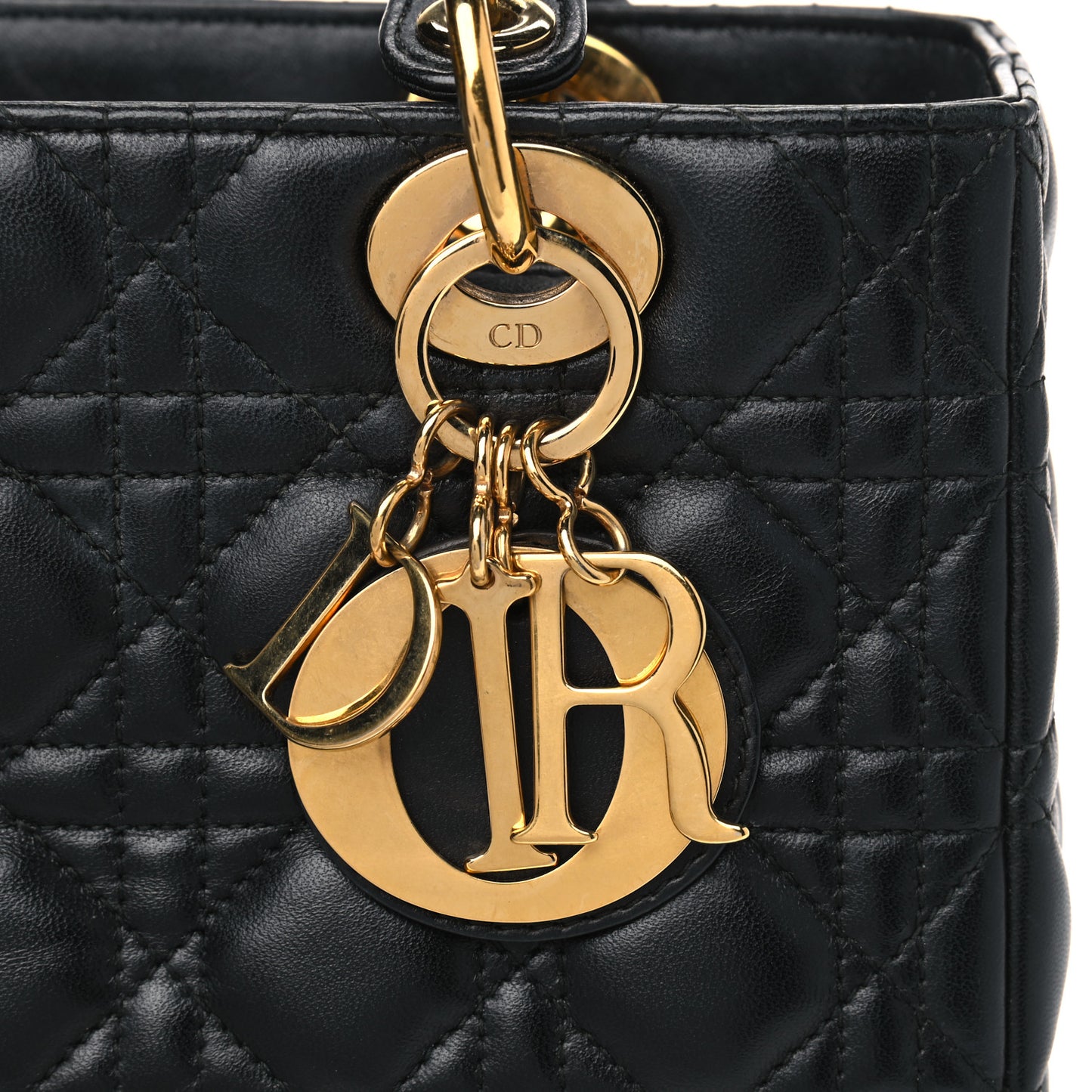 Lambskin Cannage Medium Lady Dior Black