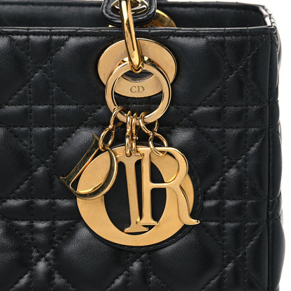 Christian Dior Lambskin Cannage Medium Lady Dior Black 7 of 10