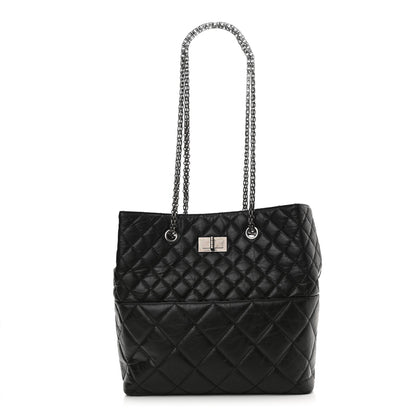 Chanel Aged Calfskin Quilted Reissue 2.55 Tote Black 1 of 9