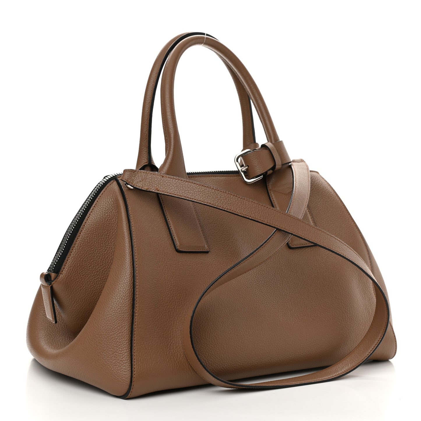 Textured Calfskin Small Incognito Satchel Tan