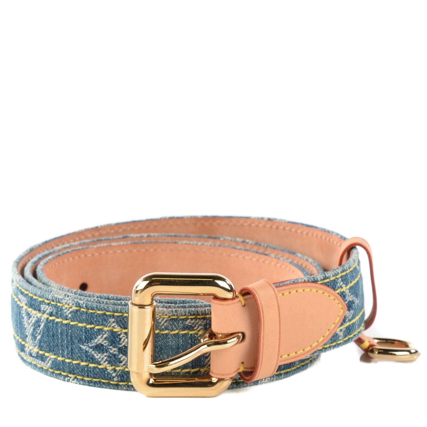 Louis Vuitton Denim Monogram Belt 90 36 Blue 1 of 8