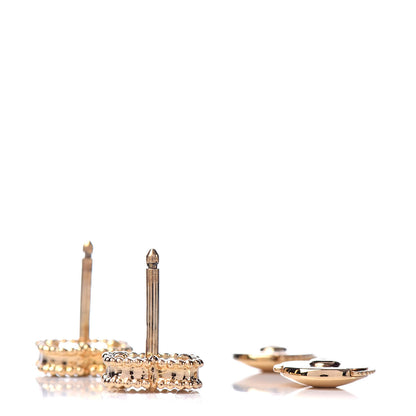 Van Cleef & Arpels 18K Yellow Gold Mother of Pearl Sweet Alhambra Earrings 3 of 5