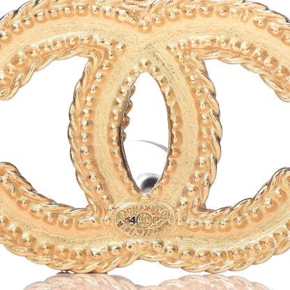 Chanel CC Drop Earrings Matte Gold 4 of 4