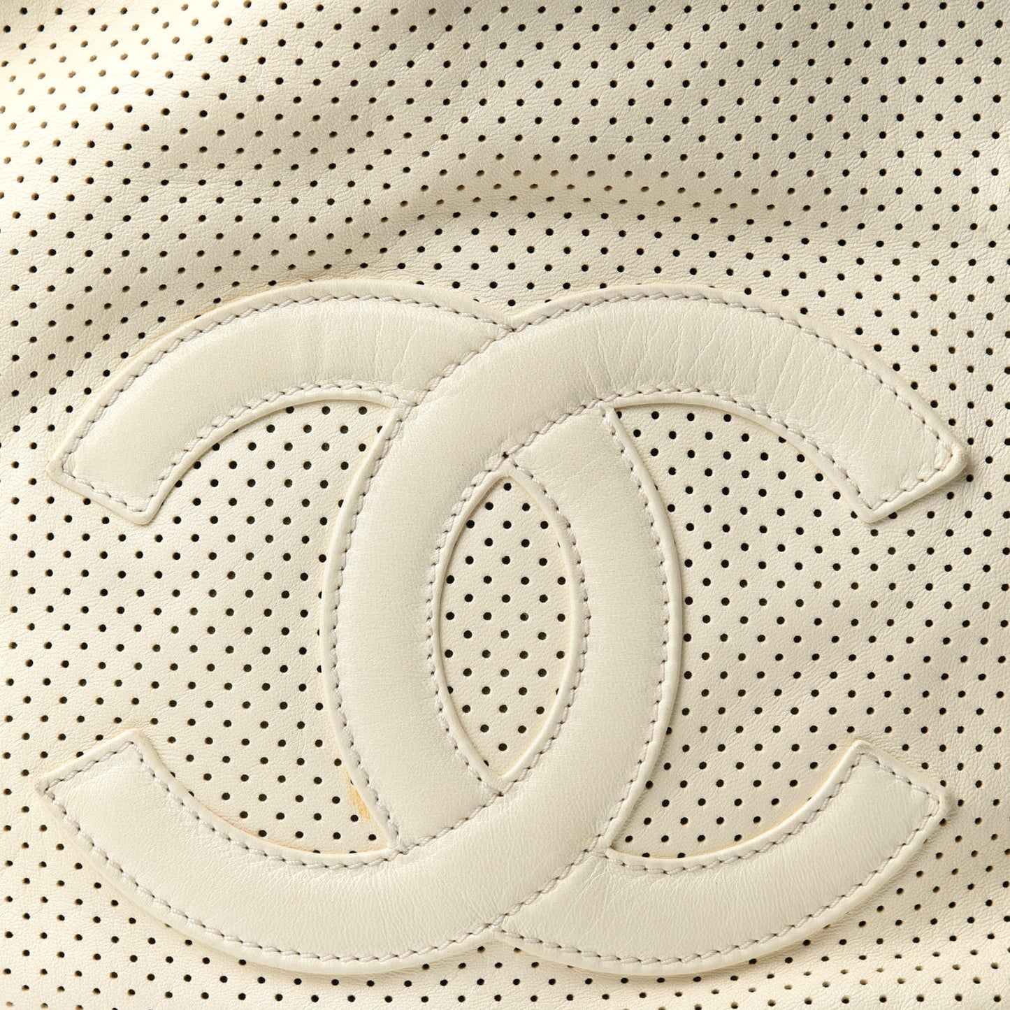Lambskin Perforated Baseball Spirit Ligne Bag White Green