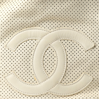 Chanel Lambskin Perforated Baseball Spirit Ligne Bag White Green 10 of 10
