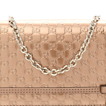 Gucci Metallic Patent Microguccissima Signature Chain Wallet Bronze 8 of 10
