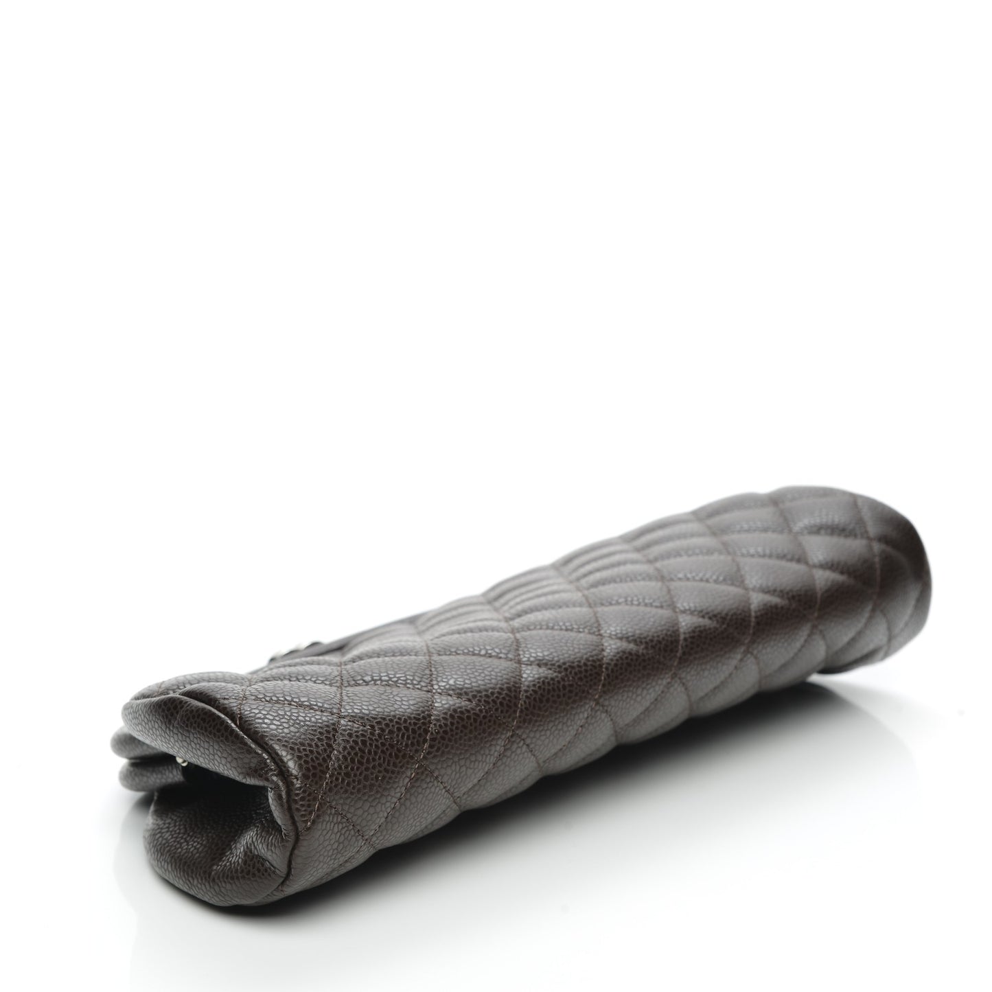 Caviar Quilted Timeless Clutch Dark Brown
