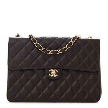 Chanel Caviar Quilted Jumbo Single Flap Brown 1 of 12