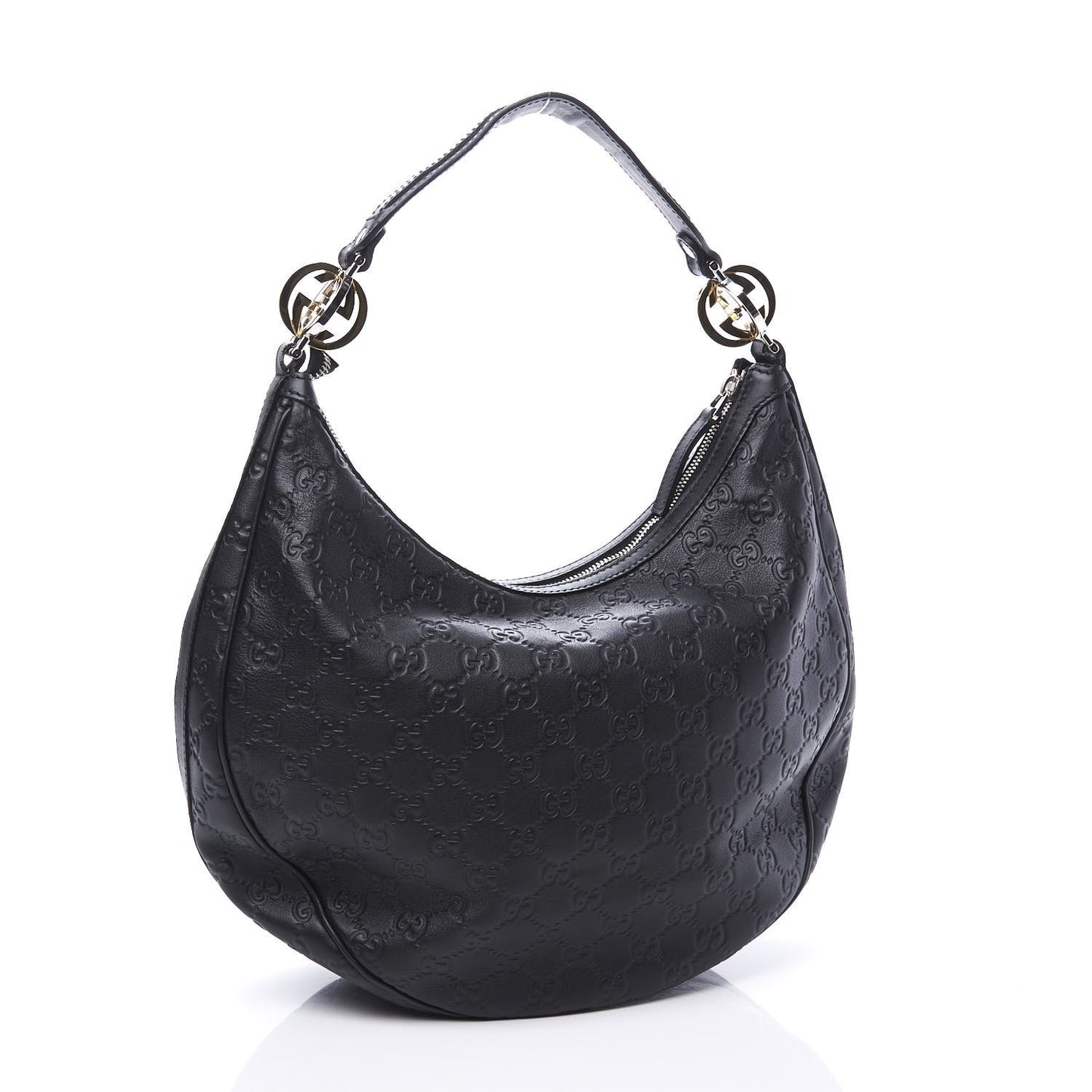 Guccissima Medium GG Twins Hobo Black