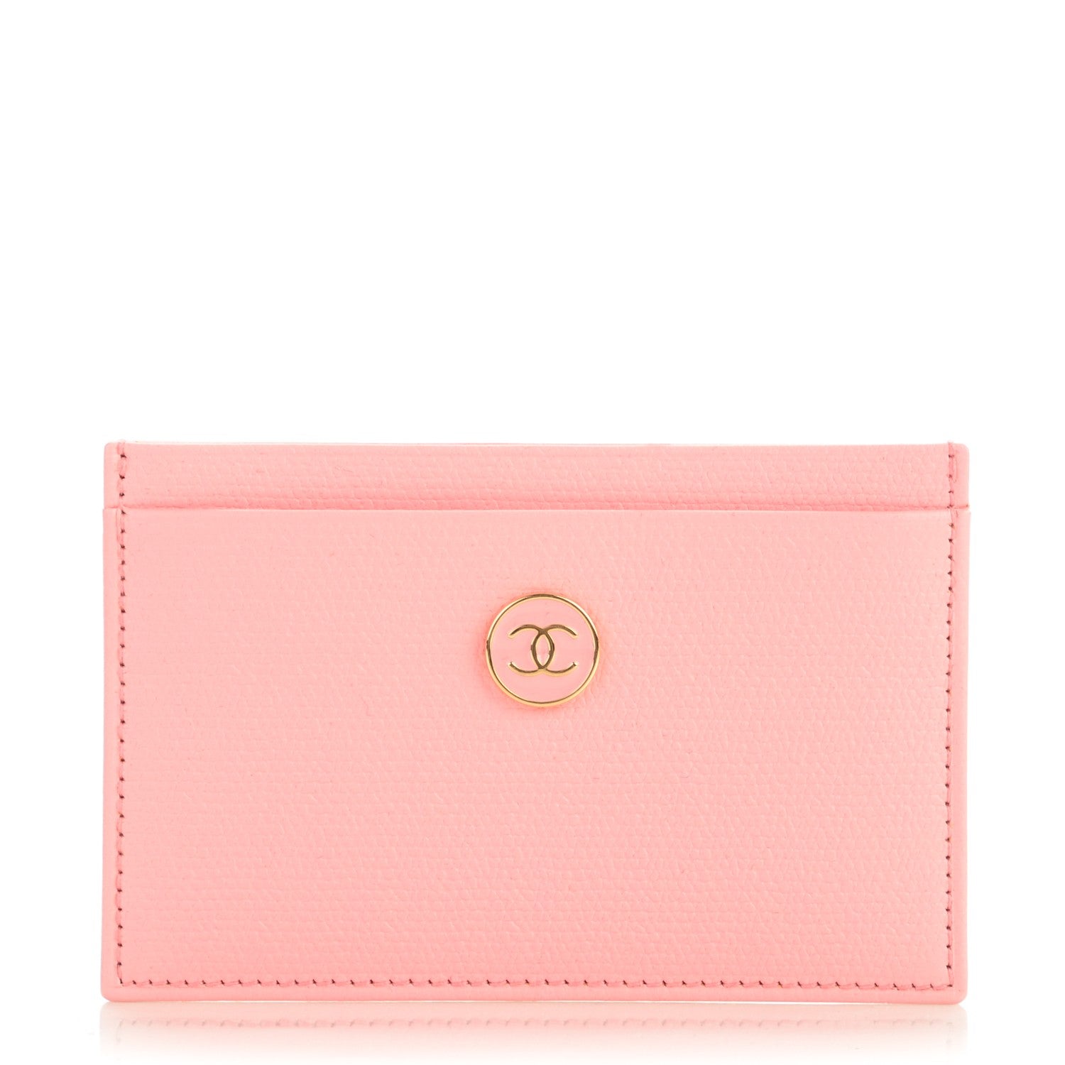 Chanel Grained Calfskin CC Button Card Holder Pink 1 of 6