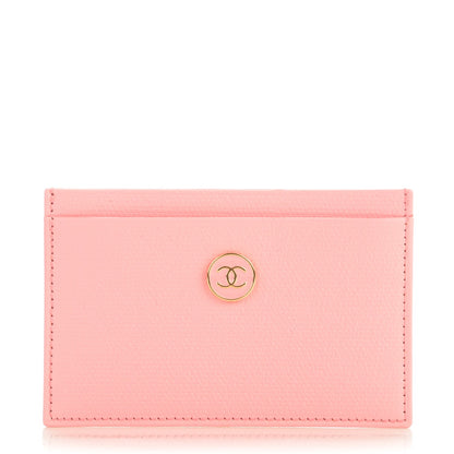 Chanel Grained Calfskin CC Button Card Holder Pink 1 of 6