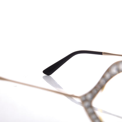 Gucci Metal Crystal Cat Eye Glasses GG0046/S Gold 6 of 7