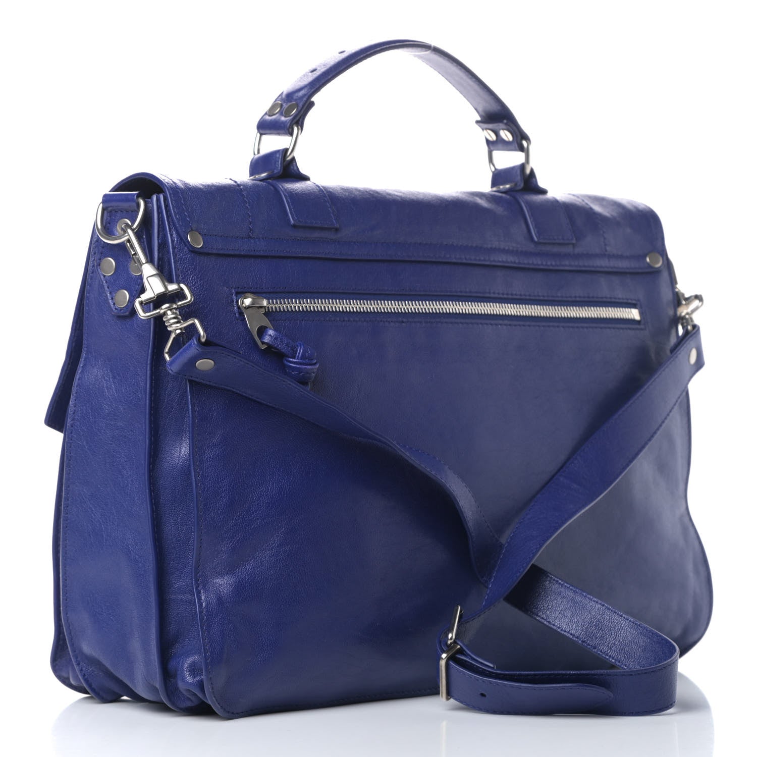 Proenza Schouler Lambskin Large PS1 Satchel Sapphire 2 of 4