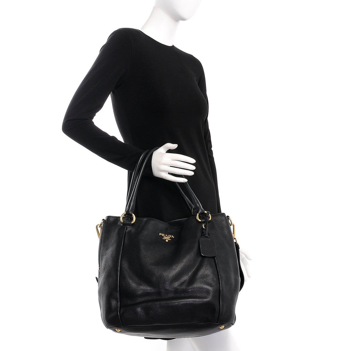 Vitello Daino Tote Nero Black