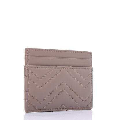 Gucci Calfskin Matelasse GG Marmont Card Holder Porcelain Rose 3 of 8