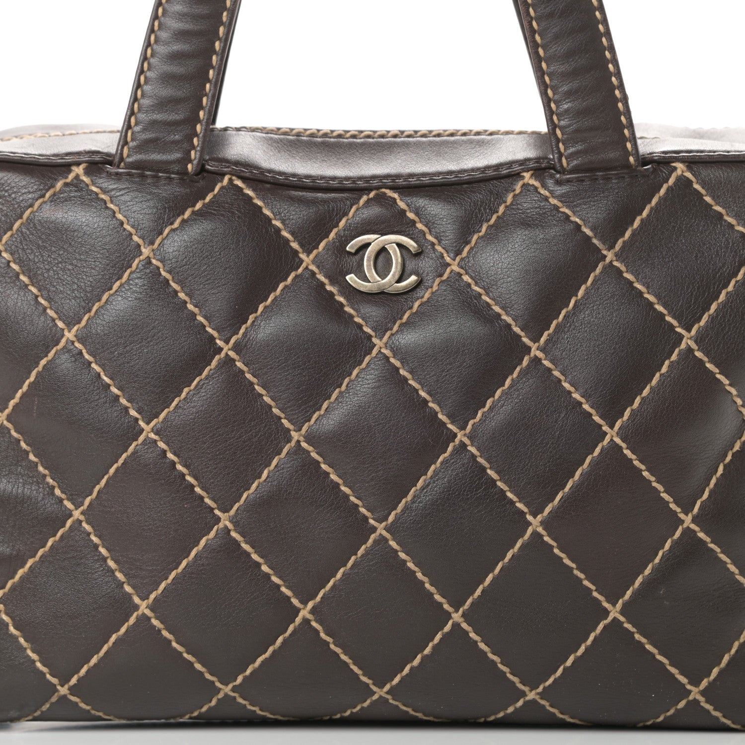 Chanel Calfskin Wild Stitch Top Handle Bag Brown 8 of 17