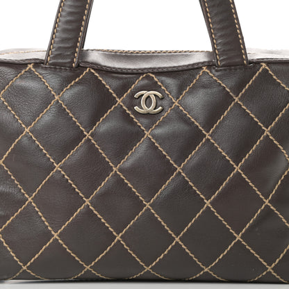 Chanel Calfskin Wild Stitch Top Handle Bag Brown 8 of 17
