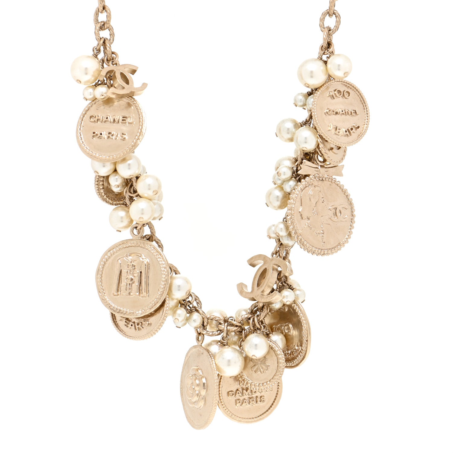 Chanel CC Medallion 100 Anniversary Chain Necklace Gold 1 of 4