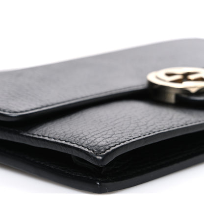 Gucci Dollar Calfskin Interlocking G Chain Wallet Black 9 of 11