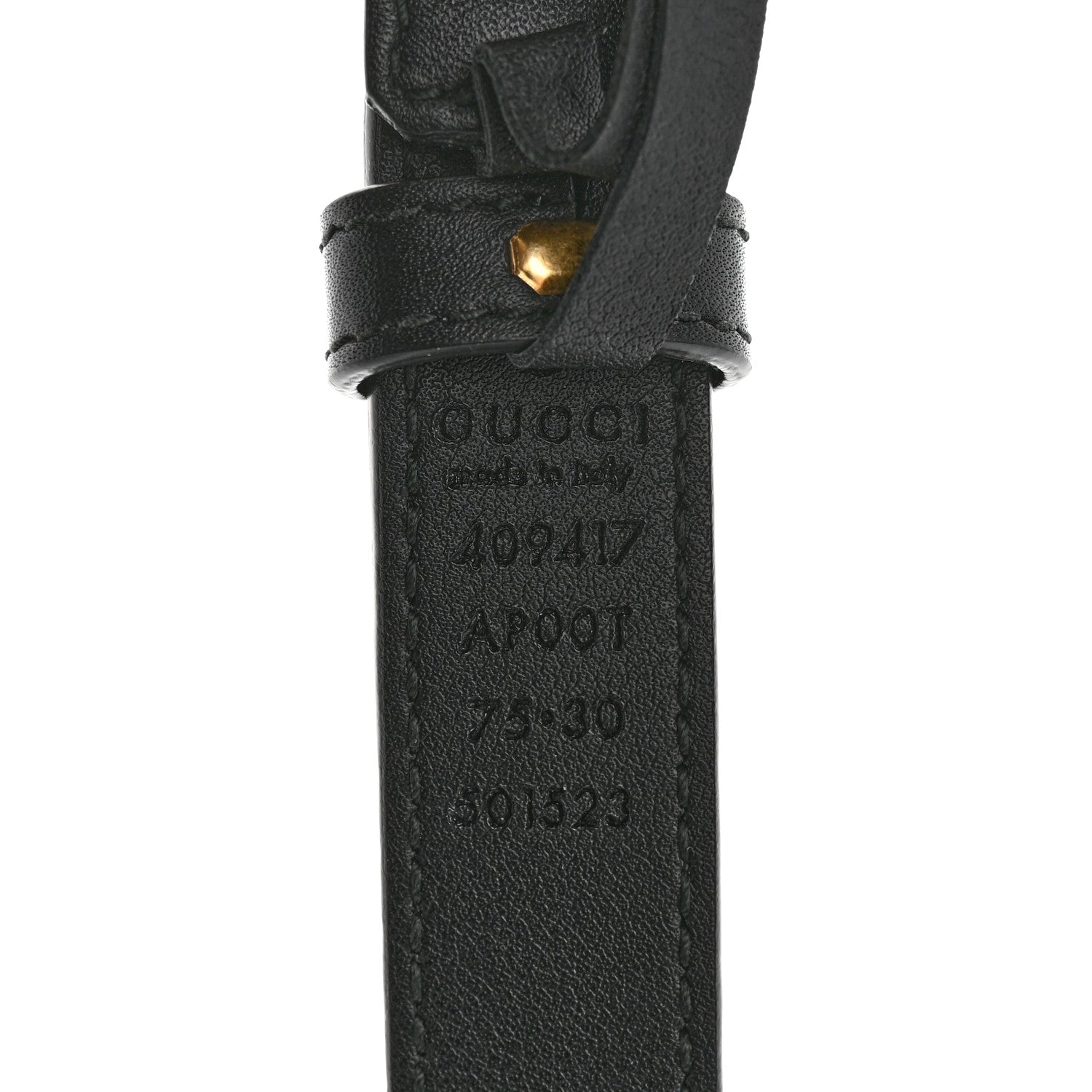 Gucci Calfskin Double G 20mm Belt 75 30 Black 5 of 6