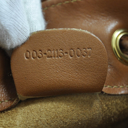 Gucci Leather XL Bamboo Drawstring Sling Backpack 7 of 9