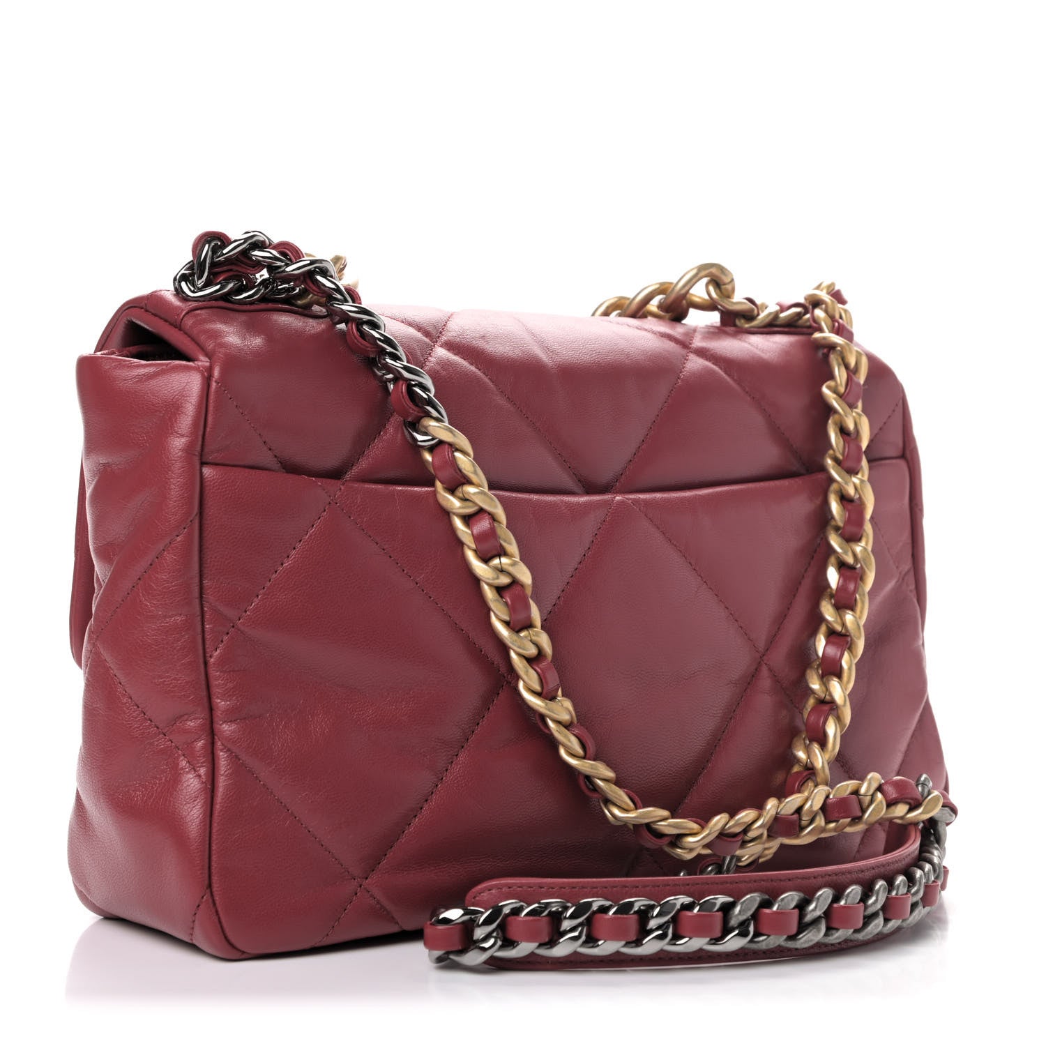 Chanel Goatskin Quilted Large Chanel 19 Flap Red 2 of 4