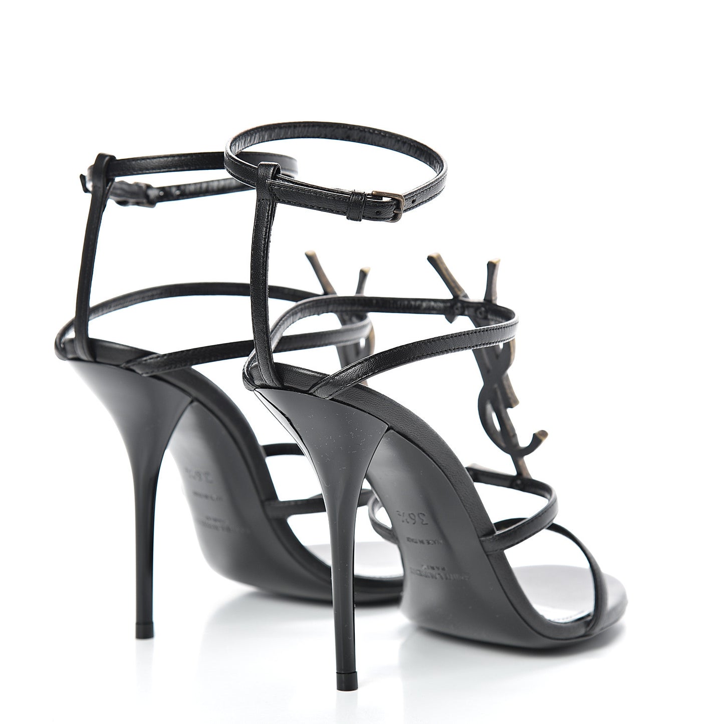 Calfskin Cassandra 110 Sandals 36.5 Black