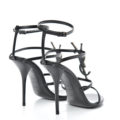 Saint Laurent Calfskin Cassandra 110 Sandals 36.5 Black 4 of 8
