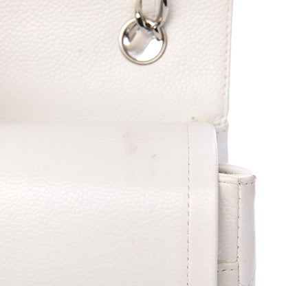 Chanel Caviar Quilted Jumbo Double Flap White 9 of 19