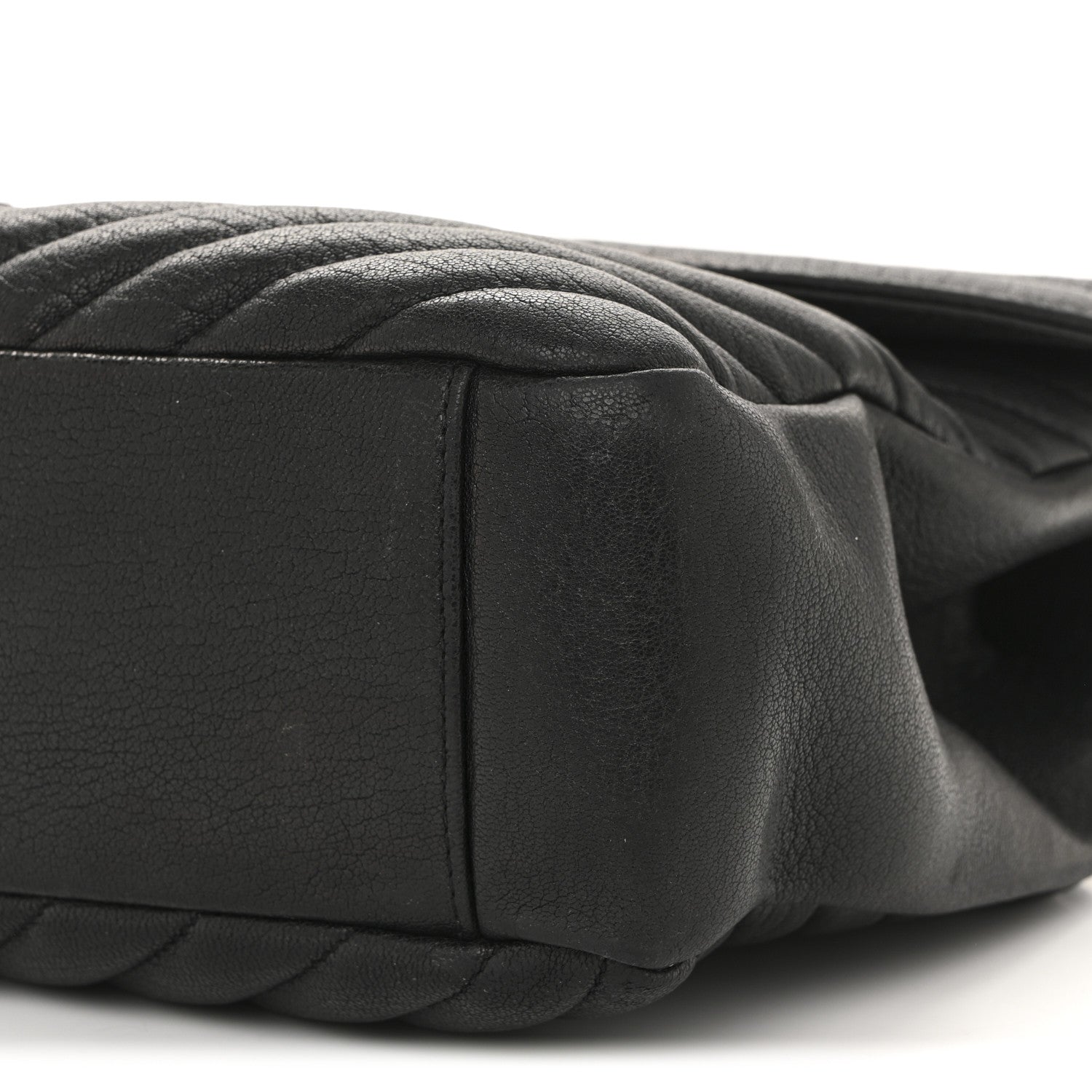 Saint Laurent Sheepskin Matelasse Chevron Monogram Monochrome Large College Satchel Black 10 of 15