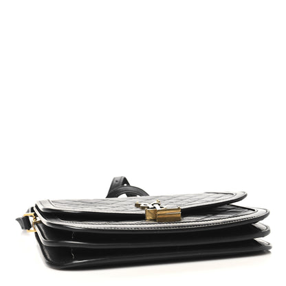 Saint Laurent Lambskin Quilted Monogram Medium Solferino Satchel Black 4 of 10