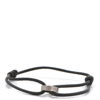 Cartier 18K White Gold Charity LOVE Adjustable Cord Bracelet Black 1 of 8