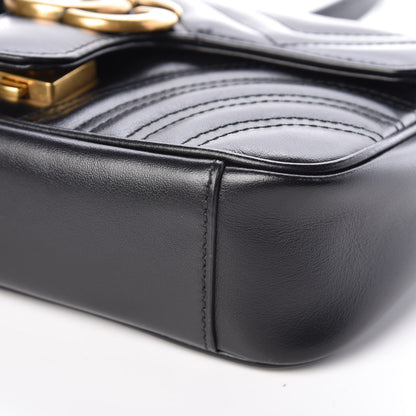 Gucci Calfskin Matelasse Mini GG Marmont Shoulder Bag Black 9 of 9