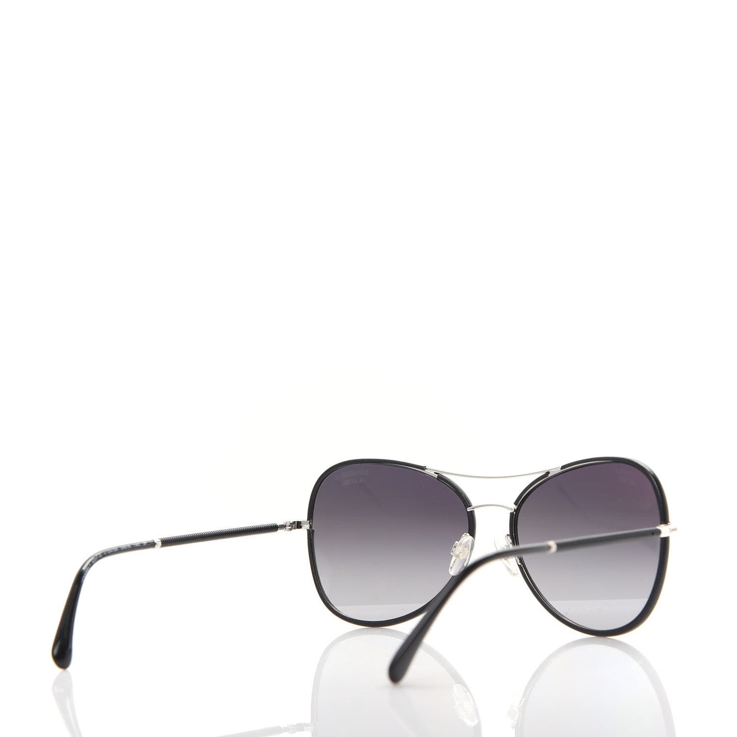 Metal Lambskin Polarized Pilot Fall Sunglasses 4227-Q Black