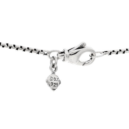 David Yurman Sterling Silver Diamond Blue Topaz 20mm Cushion on Point Drop Pendant Necklace 7 of 8