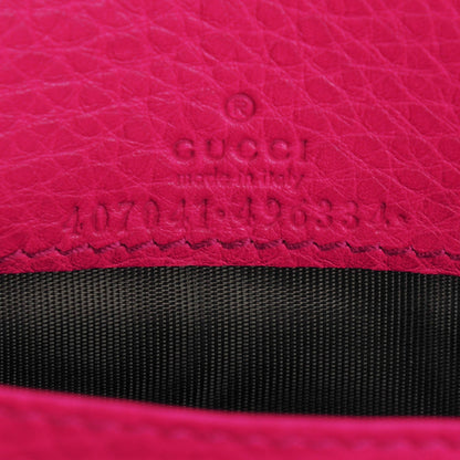 Gucci Pebbled Calfskin Soho Wallet on Chain Bright Bougainvillea 6 of 6