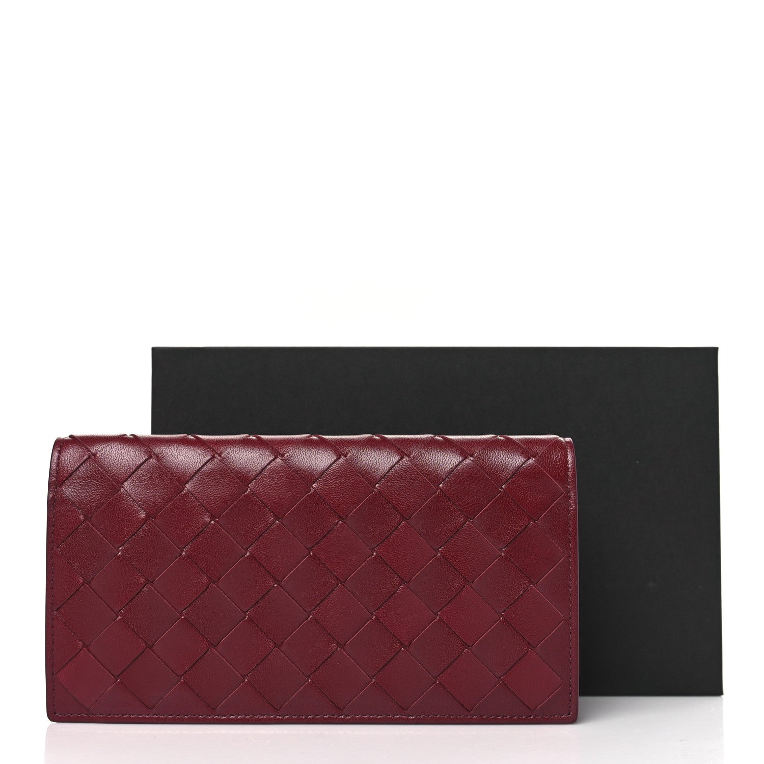 Bottega Veneta Nappa Intrecciato Flap Wallet Bordeaux 9 of 9