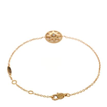 Christian Dior 18K Yellow Gold Diamond Mother of Pearl Rose Des Vents Bracelet 3 of 4