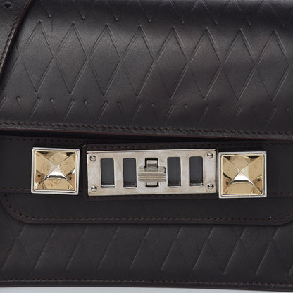 Proenza Schouler Diamond Calfskin Embossed Mini PS11 Classic Shoulder Bag Dark Brown 11 of 11