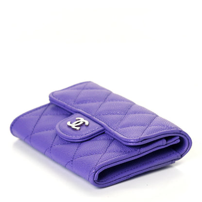 Chanel Caviar Quilted Flap Card Holder Wallet Purple 4 of 8