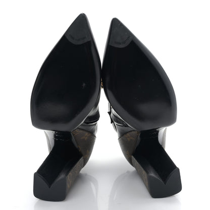 Louis Vuitton Calfskin Patent Monogram Matchmake Low Boots 39.5 5 of 7