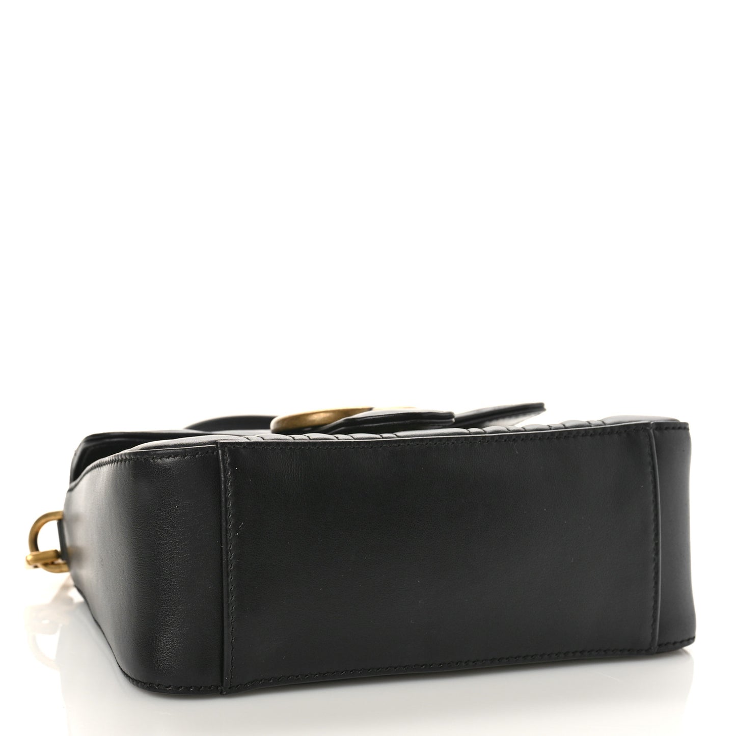 Calfskin Matelasse Mini GG Marmont Top Handle Shoulder Bag Black