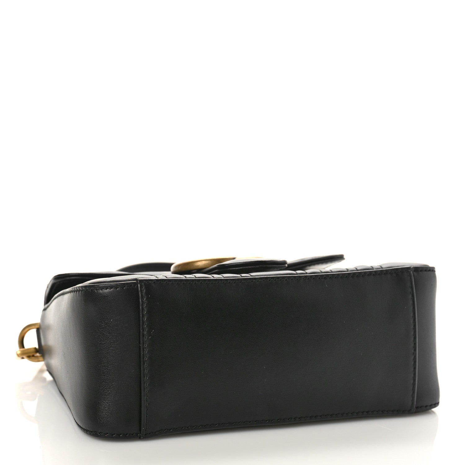 Gucci Calfskin Matelasse Mini GG Marmont Top Handle Shoulder Bag Black 4 of 10