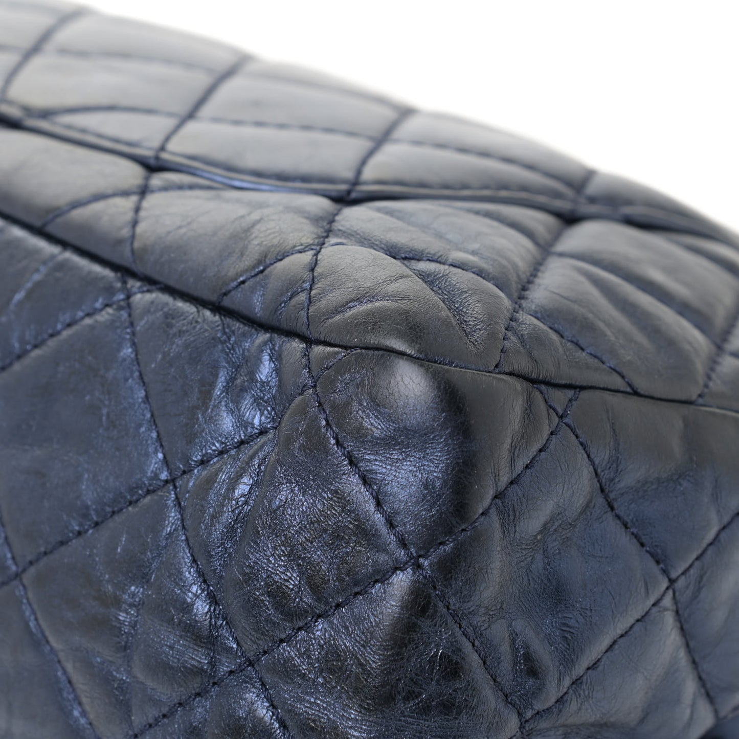 Metallic Aged Calfskin Quilted 2.55 Reissue 228 Flap Blue