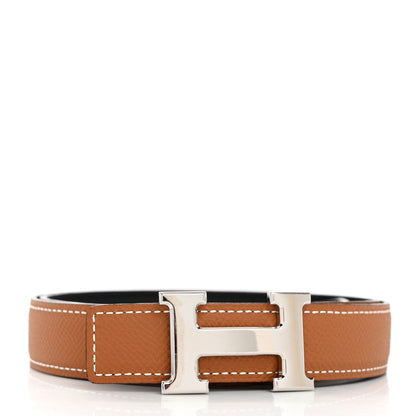 Hermes Box Togo 24mm Mini H Belt 80 32 Black Gold 1 of 6