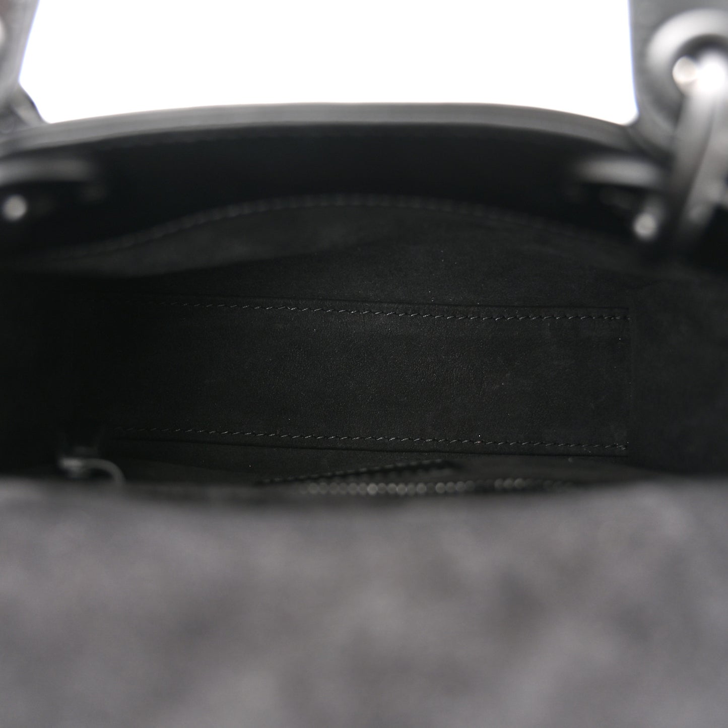 Calfskin Diamond Cannage Mini Lady Dior Black