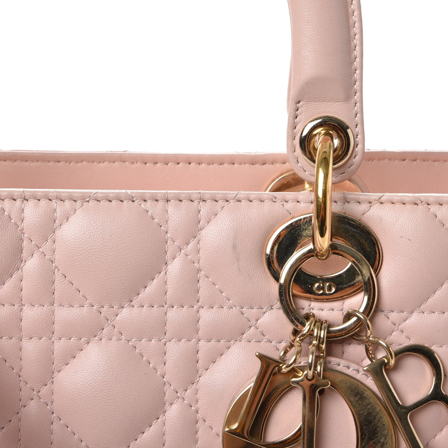Lambskin Cannage Large Lady Dior Light Pink