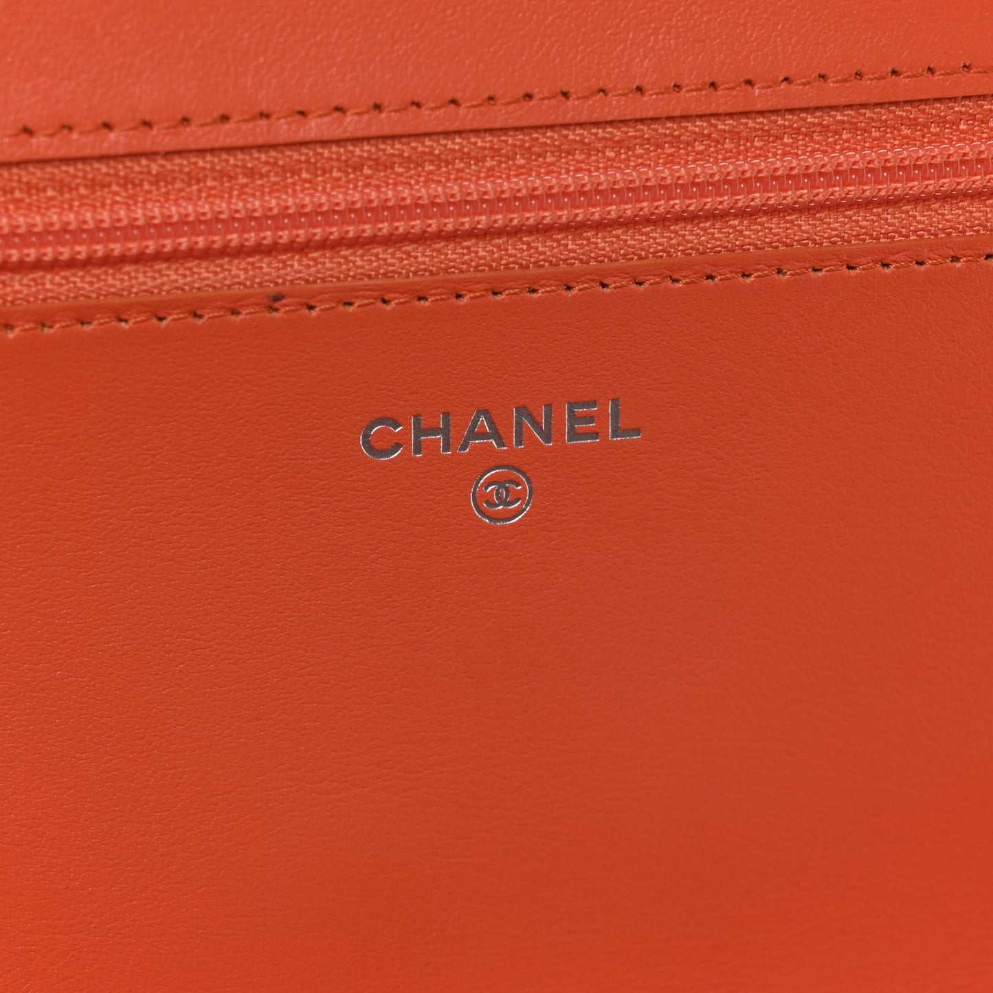 Caviar Quilted Boy Wallet On Chain WOC Orange